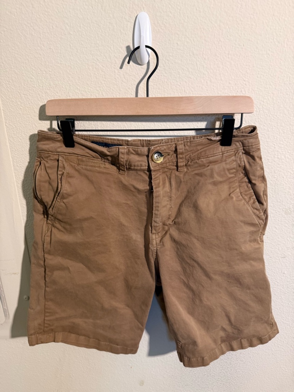 Roark Men’s Khaki Chino Shorts Size 34 Brown Casual Flat Front